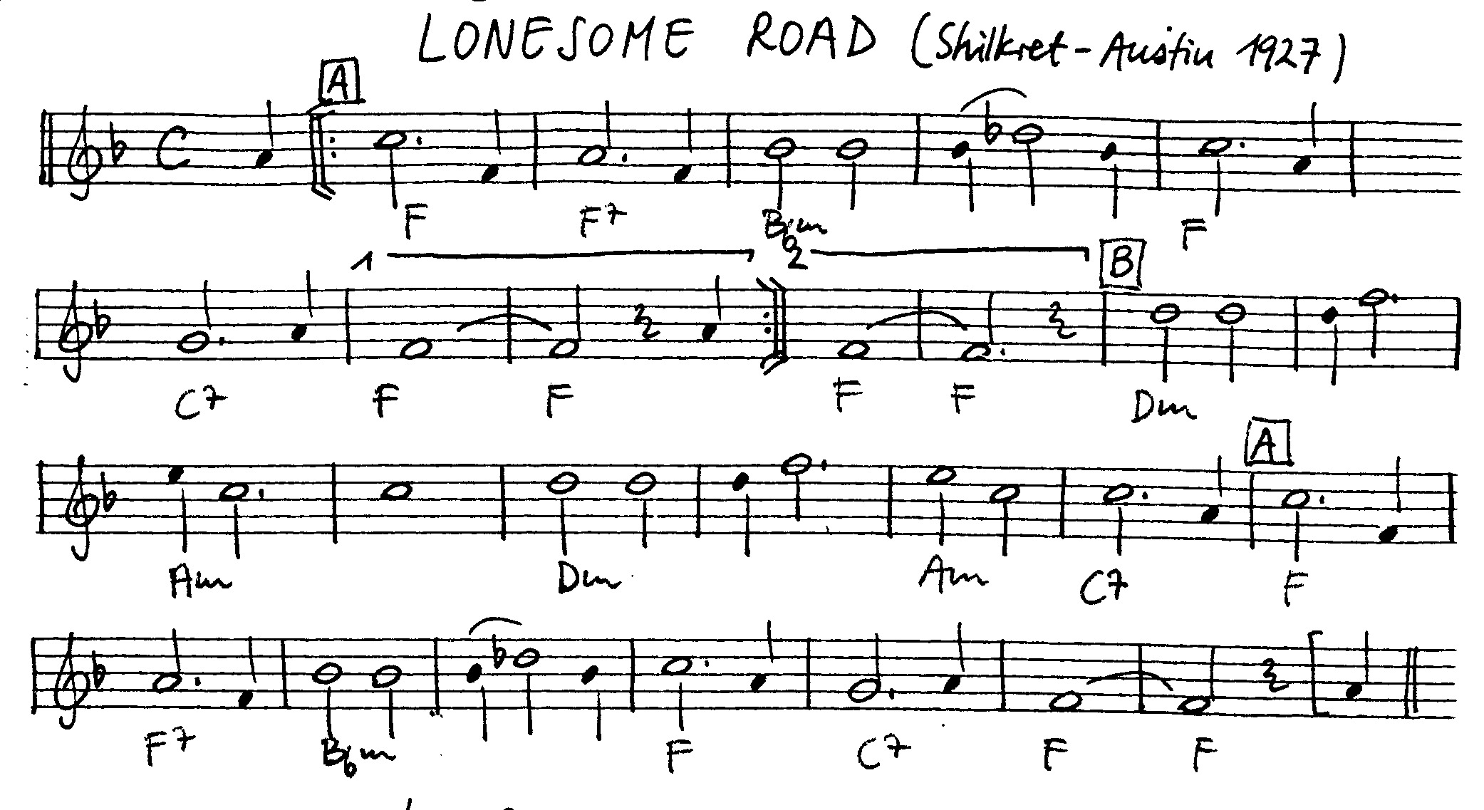 lonesome road leadsheet – book us for your next 20s or gatsby event